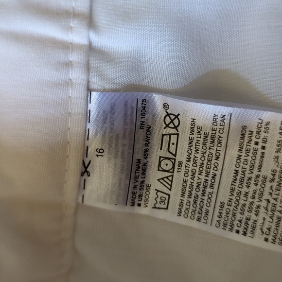 Old Navy Everyday Short Mid Rise Linen Blend Gold Tropical Palm Trees Size 16 - Picture 6 of 7